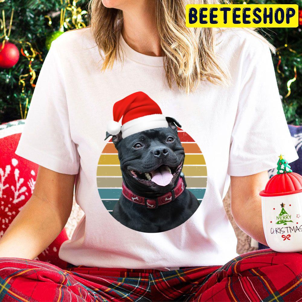 Staffie Dog Wearing Santa Hat Vintage Christmas Staffy Dog Trending Unisex Hoodie Staffie Dog Wearing Santa Hat Vintage Christmas Staffy Dog Trending Unisex Hoodie