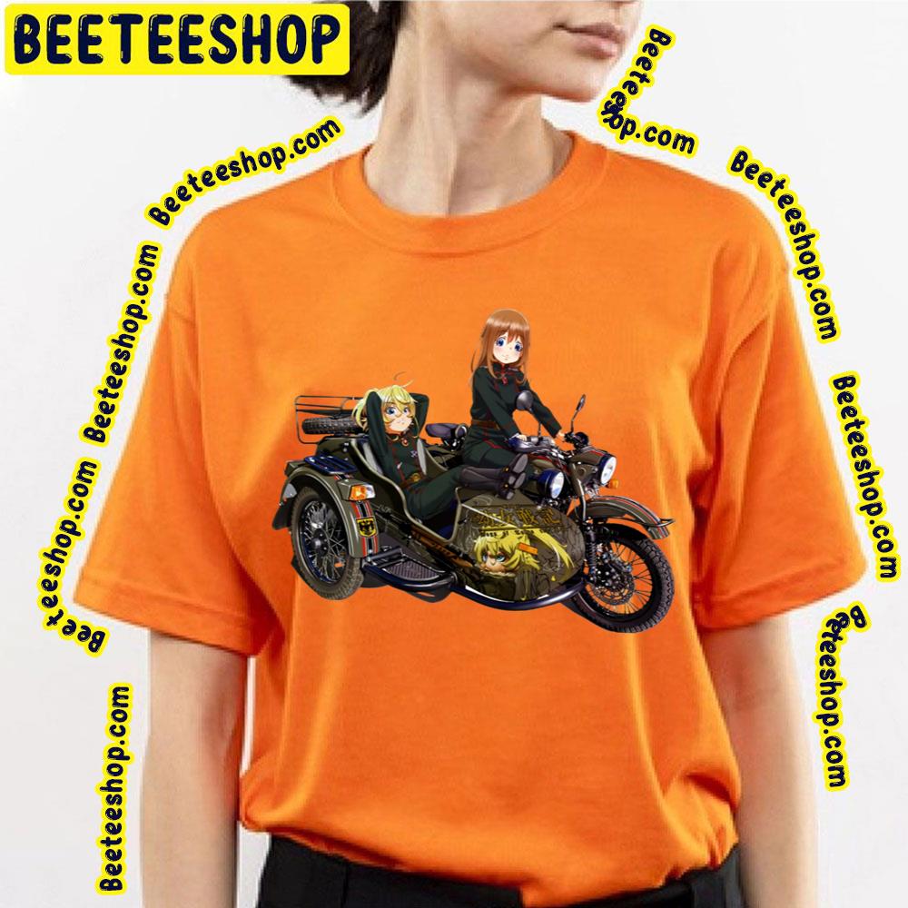 Tanya Degurechaff And Viktoriya Ivanovna Serebryakov On A Cool Three Wheeler Trending Unisex T-Shirt Tanya Degurechaff And Viktoriya Ivanovna Serebryakov On A Cool Three Wheeler Trending Unisex T-Shirt