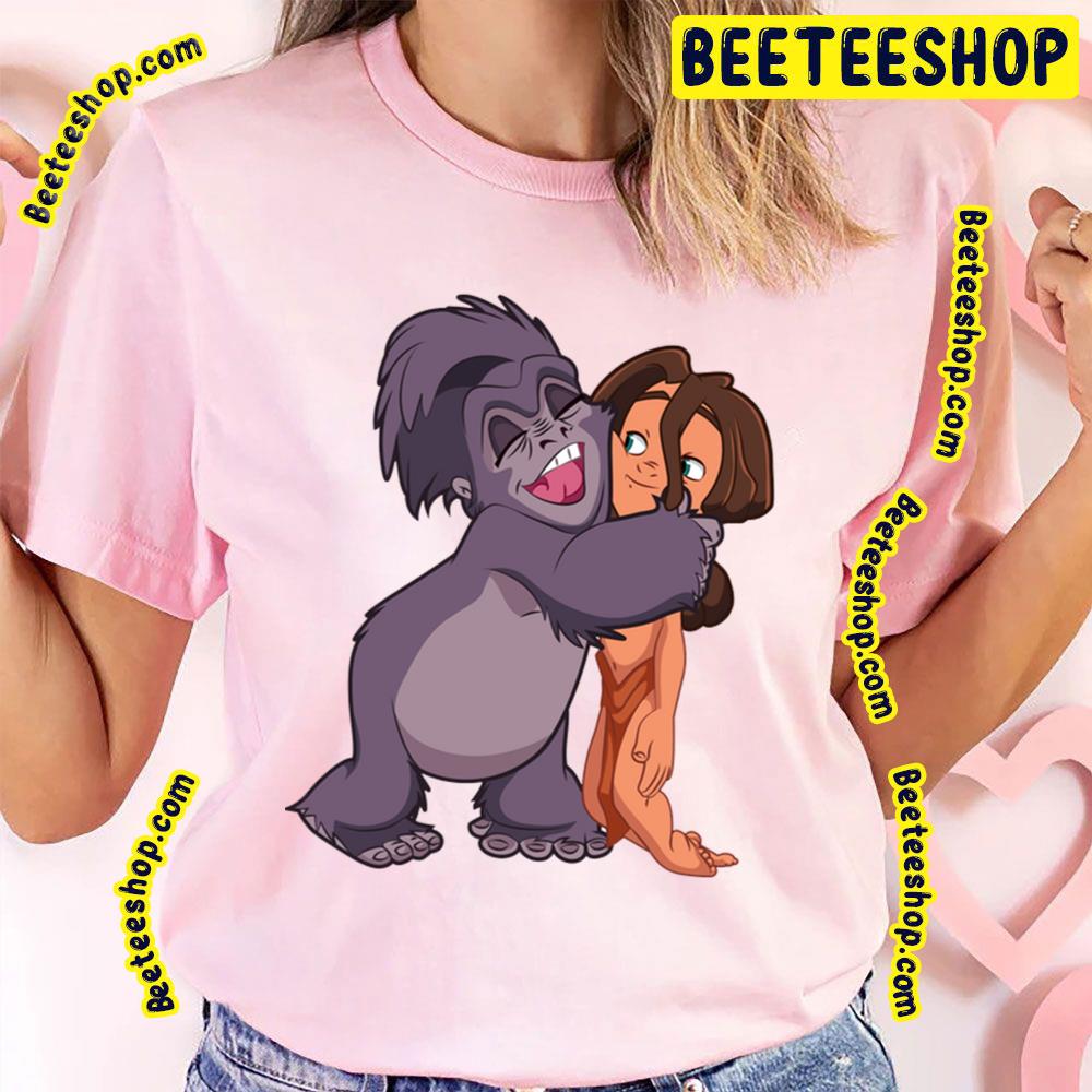 Tarzan And Terk Hugs Funny Art For Fans Trending Unisex T-Shirt Tarzan And Terk Hugs Funny Art For Fans Trending Unisex T-Shirt