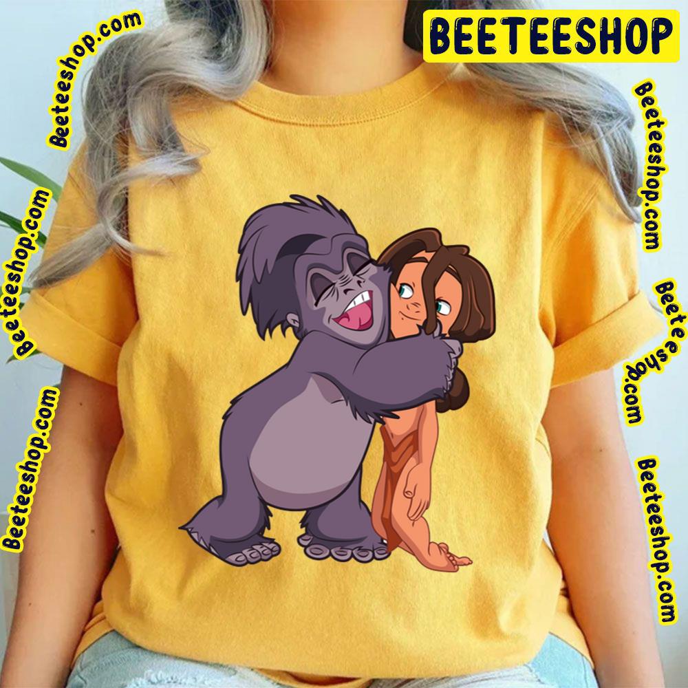Tarzan And Terk Hugs Funny Art For Fans Trending Unisex T-Shirt Tarzan And Terk Hugs Funny Art For Fans Trending Unisex T-Shirt