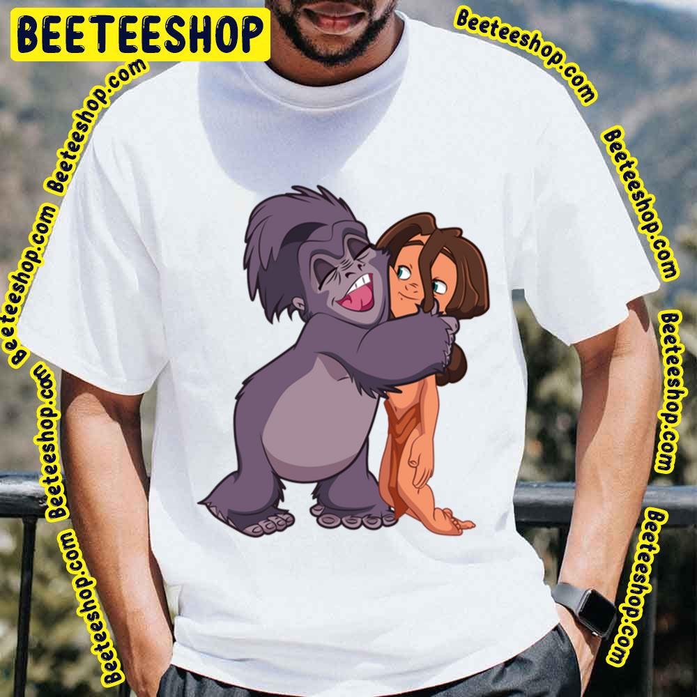 Tarzan And Terk Hugs Funny Art For Fans Trending Unisex T-Shirt Tarzan And Terk Hugs Funny Art For Fans Trending Unisex T-Shirt