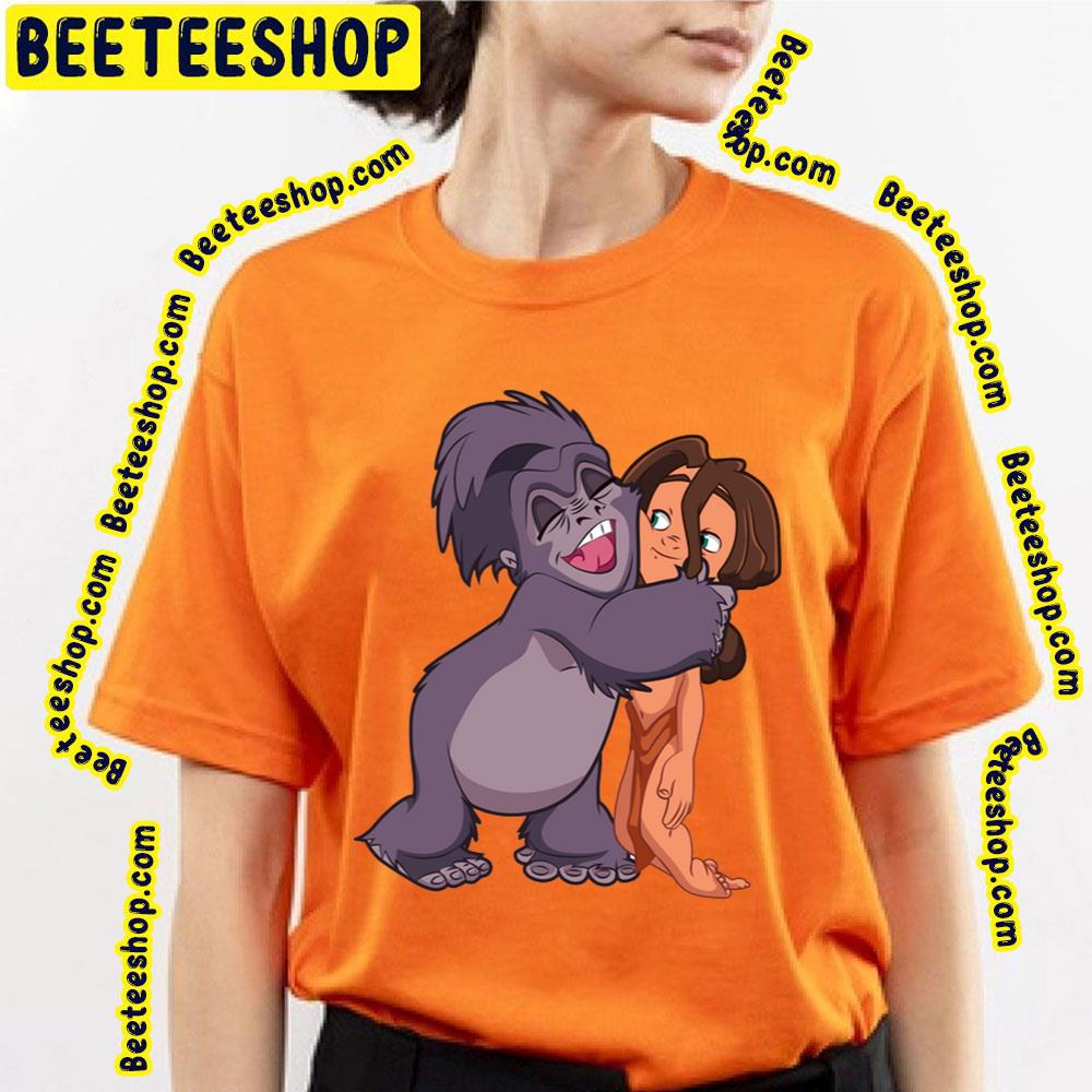 Tarzan And Terk Hugs Funny Art For Fans Trending Unisex T-Shirt Tarzan And Terk Hugs Funny Art For Fans Trending Unisex T-Shirt