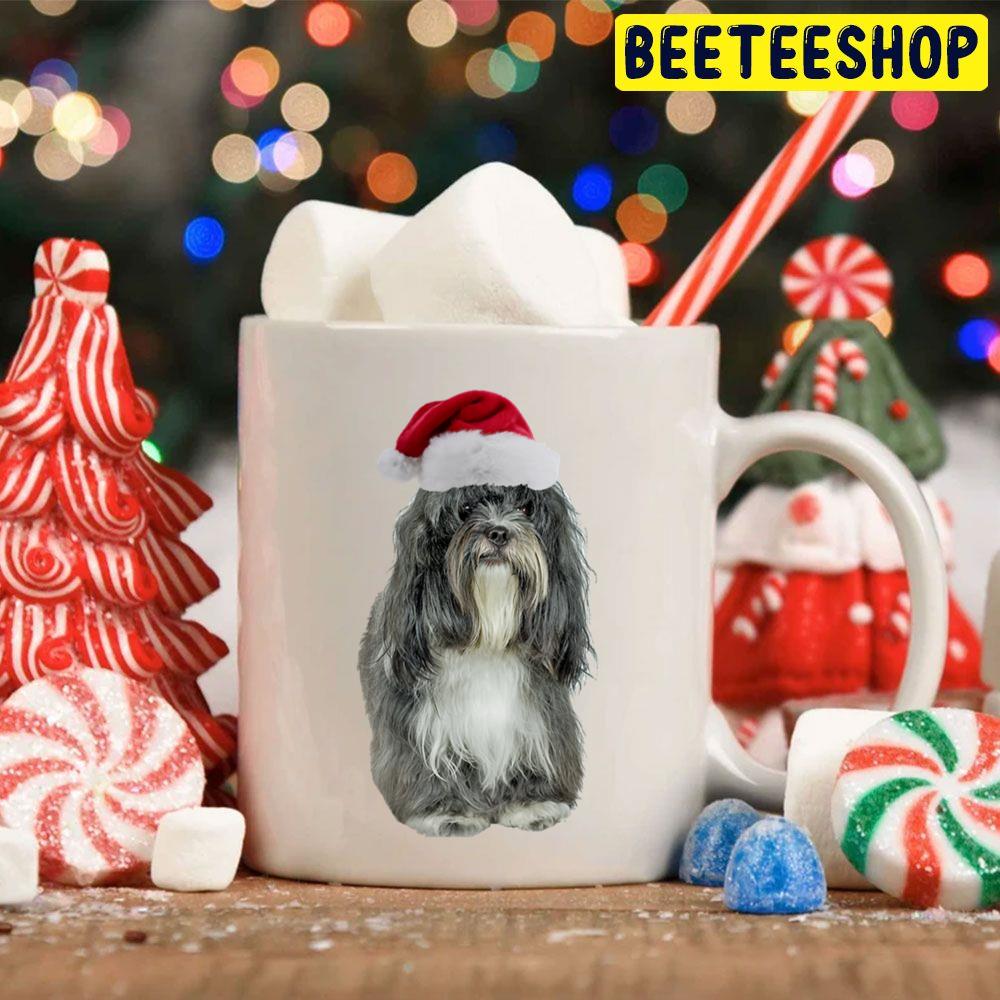 Tibetan Terrier Christmas Funny Art With Santa Hat Trending Unisex Hoodie Tibetan Terrier Christmas Funny Art With Santa Hat Trending Unisex Hoodie