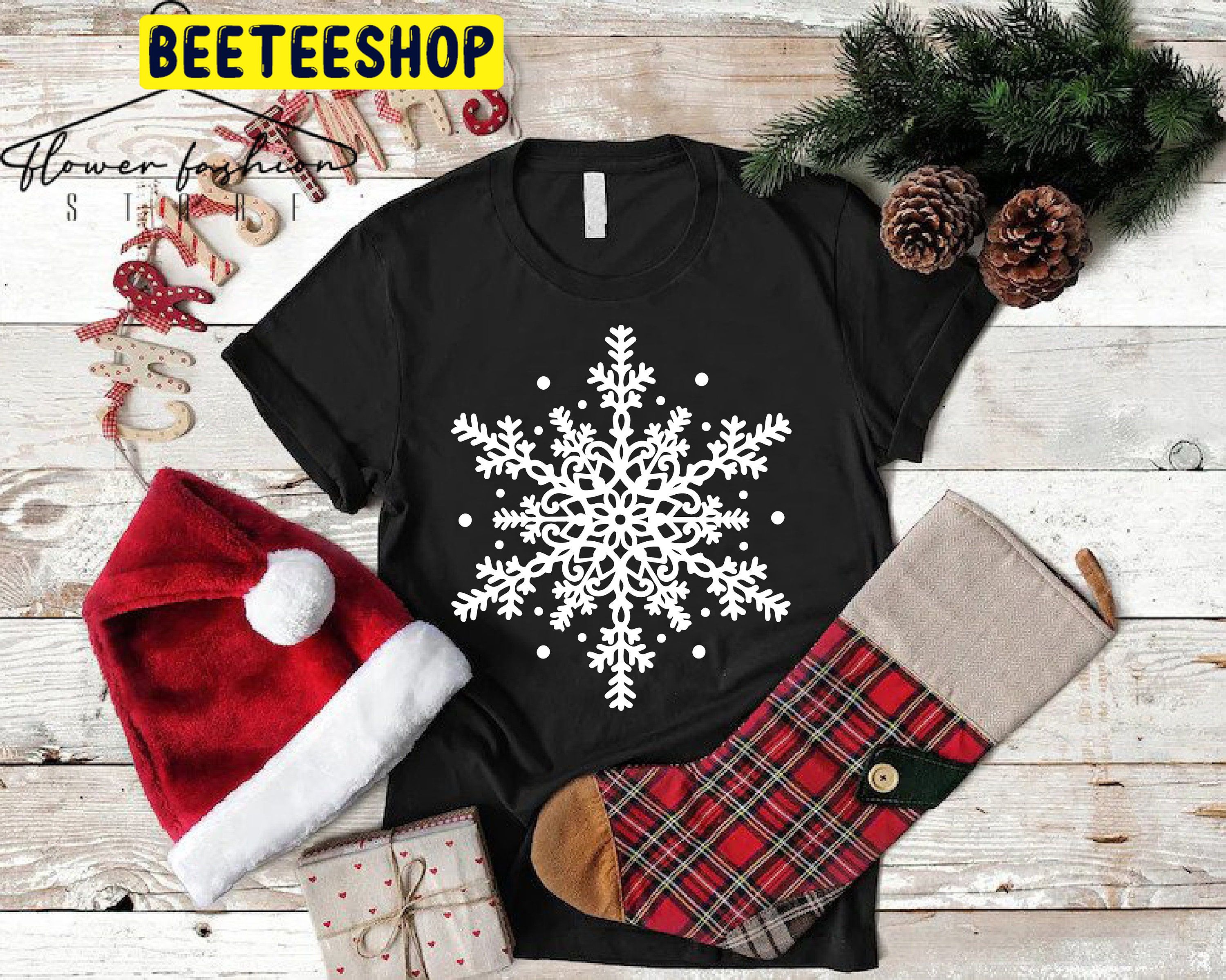 Vintage Snowflake Christmas Outfits Trending Unisex Shirt
