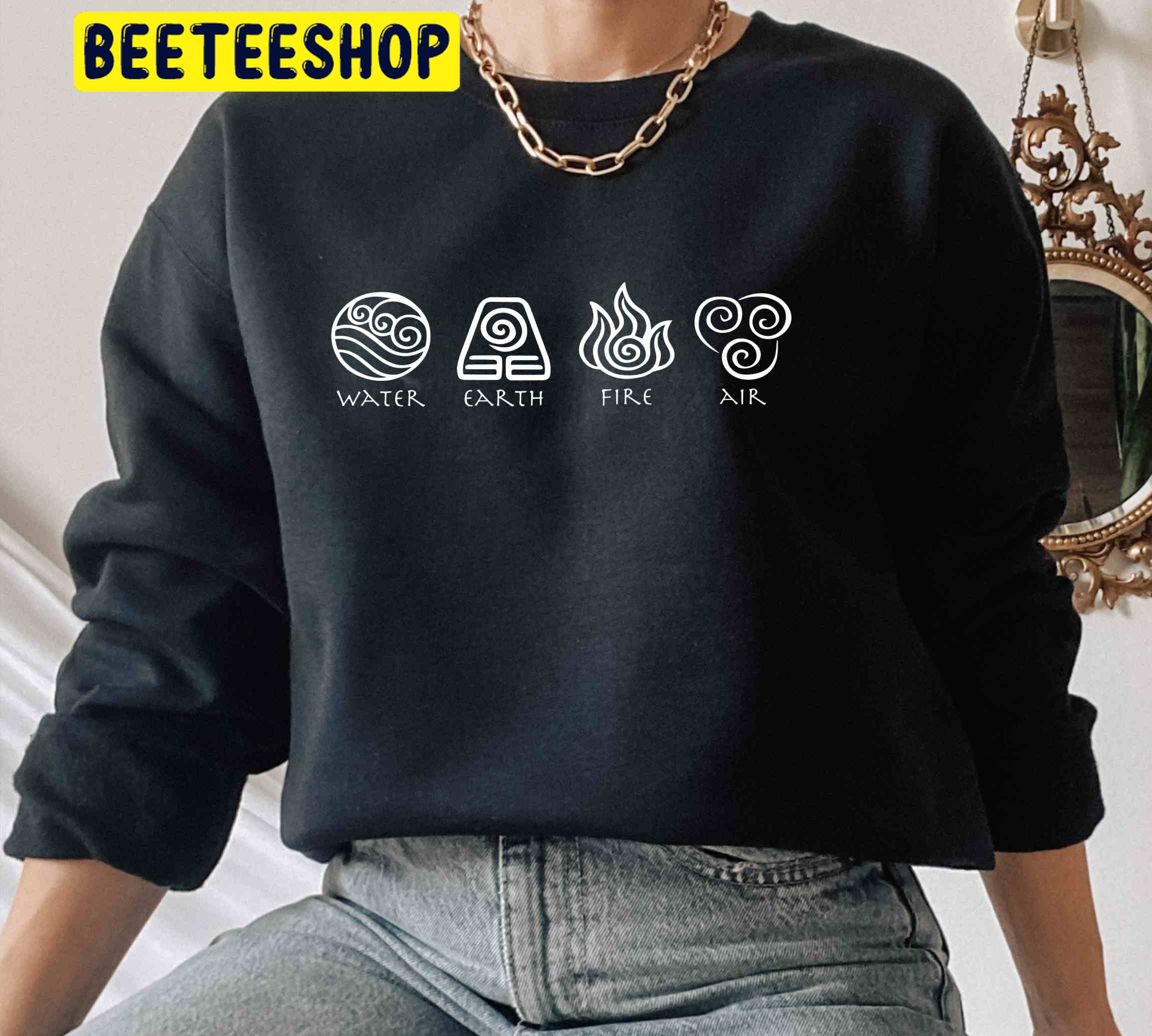 Water Earth Fire Air Avatar Elements' Symbols Trending Unisex Shirt Water Earth Fire Air Avatar Elements' Symbols Trending Unisex Shirt