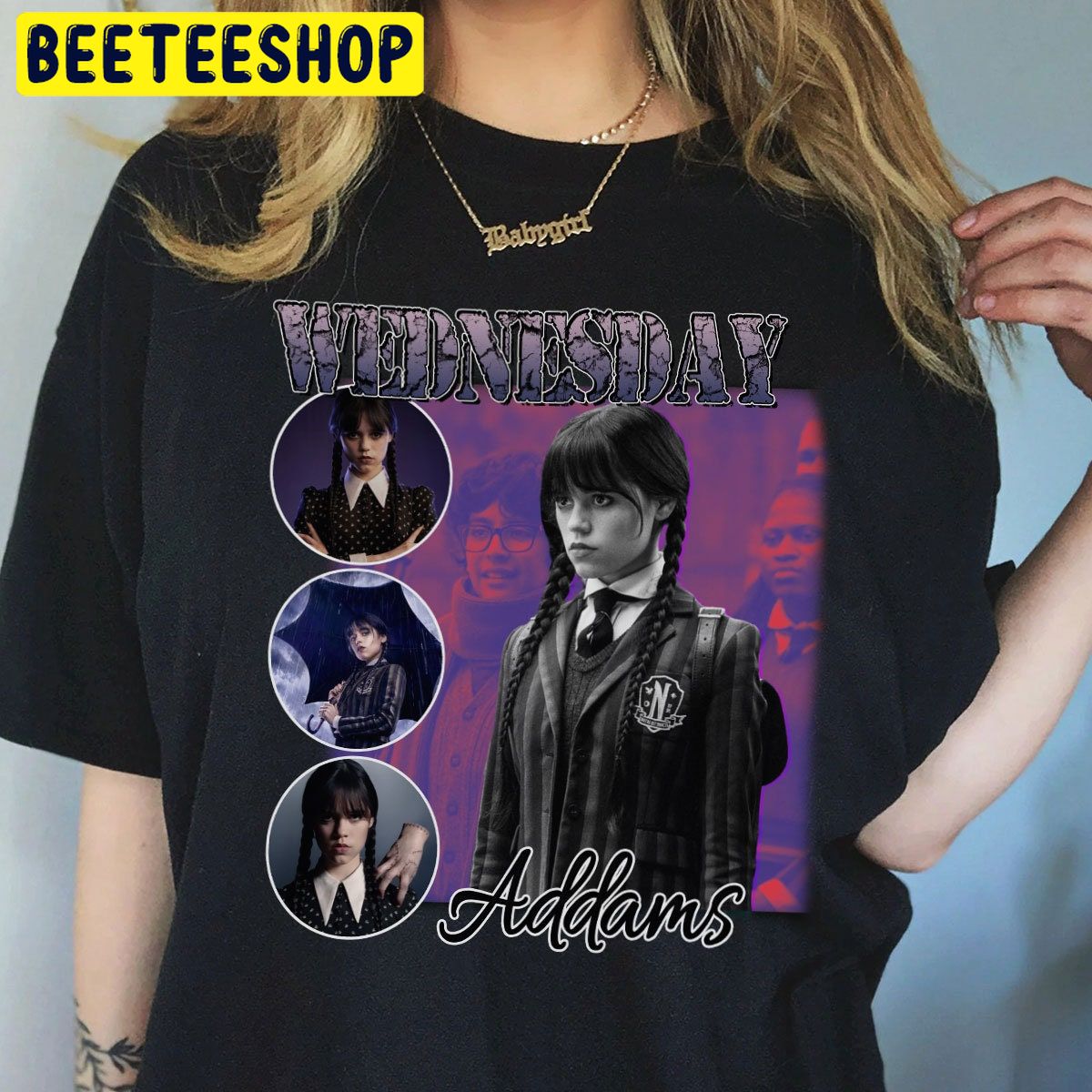 Wednesday Jenna Ortega Adam Vintage 90s Trending Unisex Shirt Wednesday Jenna Ortega Adam Vintage 90s Trending Unisex Shirt