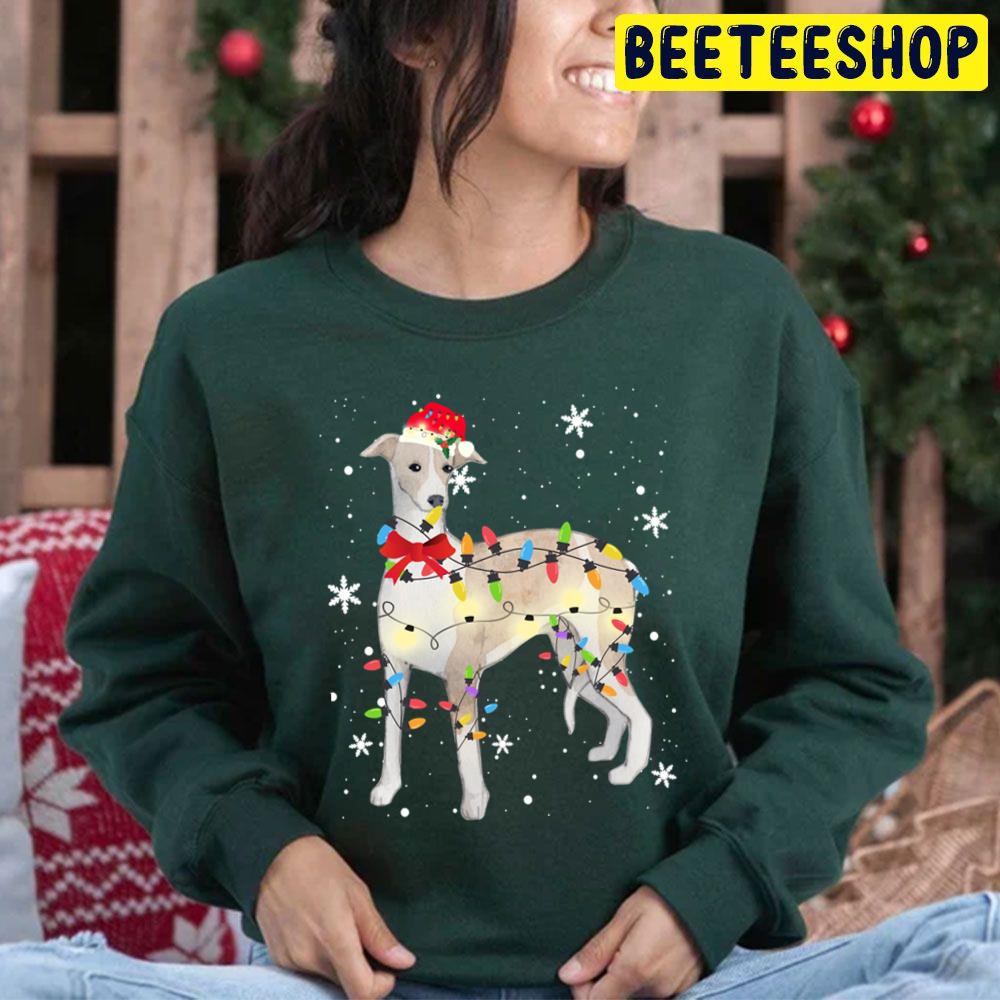 Whippet Dog Christmas Light Xmas Chibi Art Trending Unisex Hoodie Whippet Dog Christmas Light Xmas Chibi Art Trending Unisex Hoodie