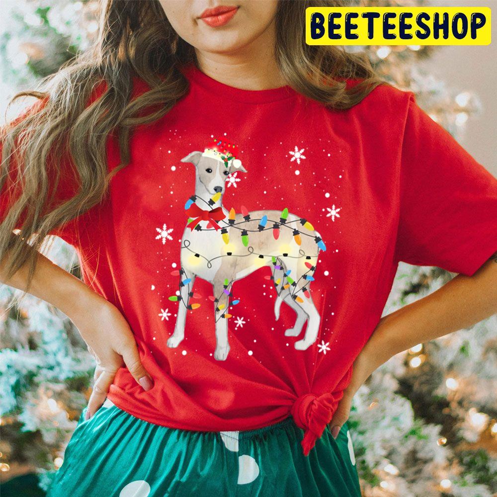 Whippet Dog Christmas Light Xmas Chibi Art Trending Unisex Hoodie Whippet Dog Christmas Light Xmas Chibi Art Trending Unisex Hoodie
