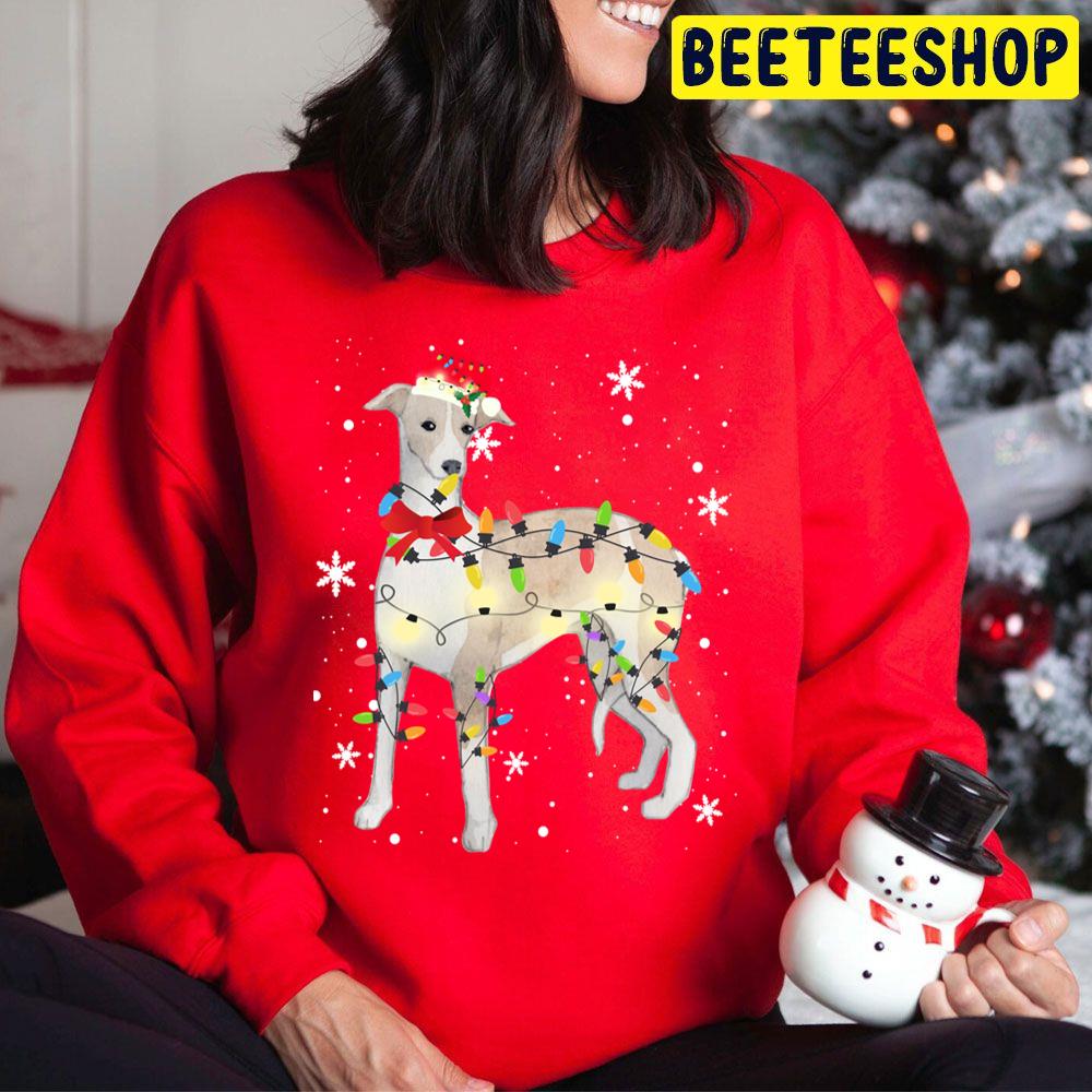 Whippet Dog Christmas Light Xmas Chibi Art Trending Unisex Hoodie Whippet Dog Christmas Light Xmas Chibi Art Trending Unisex Hoodie