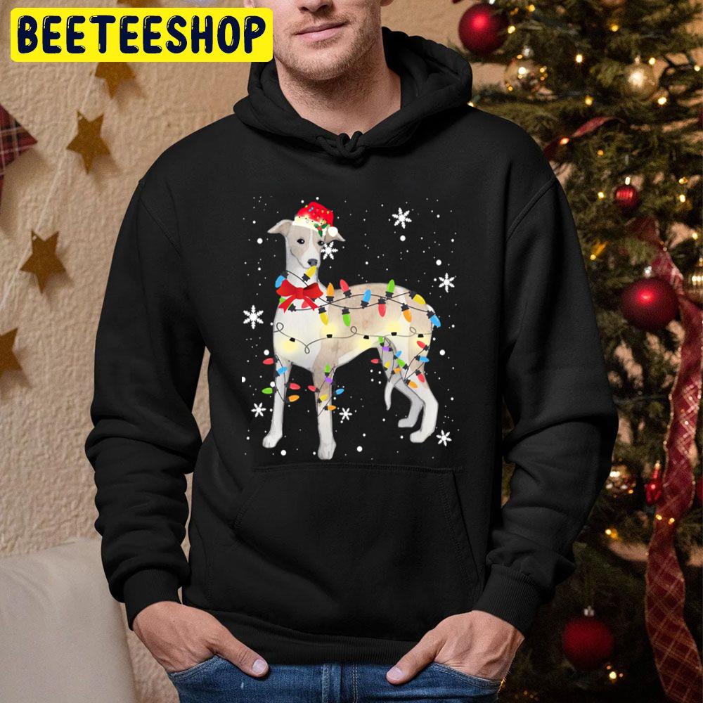 Whippet Dog Christmas Light Xmas Chibi Art Trending Unisex Hoodie Whippet Dog Christmas Light Xmas Chibi Art Trending Unisex Hoodie