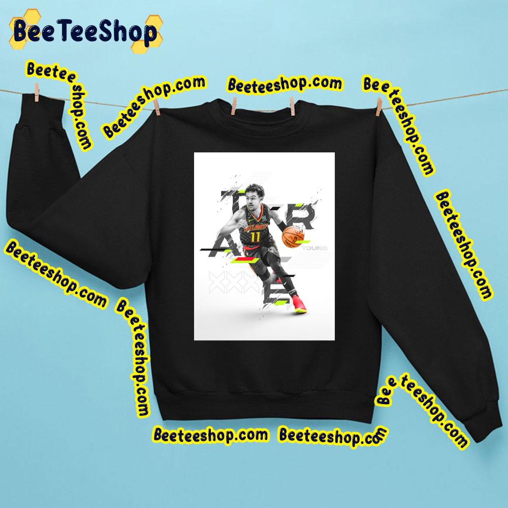 White And Black Color Trae Young Atlanta Vintage Basketball Trending Unisex Sweatshirt White And Black Color Trae Young Atlanta Vintage Basketball Trending Unisex Sweatshirt