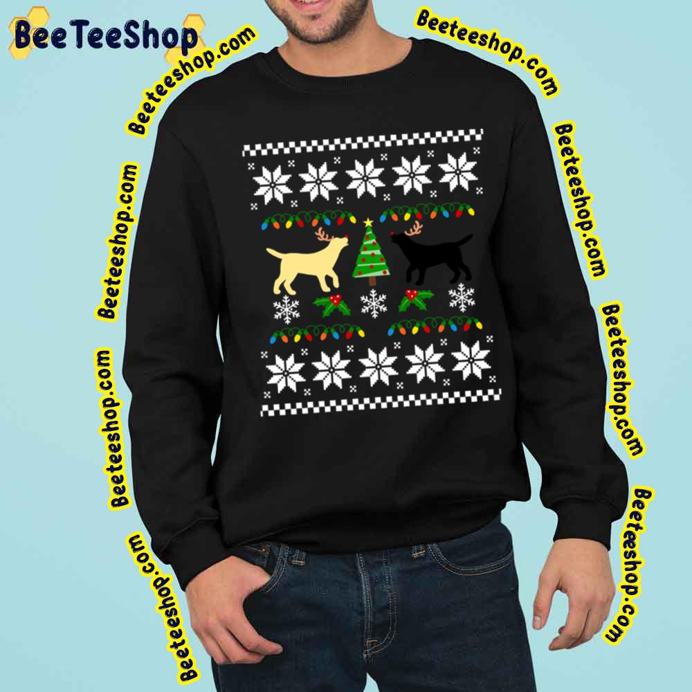 Yellow And Black Labrador Christmas Funny Art Trending Unisex Sweatshirt Yellow And Black Labrador Christmas Funny Art Trending Unisex Sweatshirt