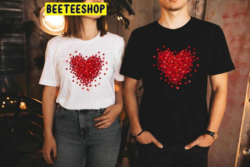3d Heart Couple Valentines Trending Unisex Shirt 3d Heart Couple Valentines Trending Unisex Shirt