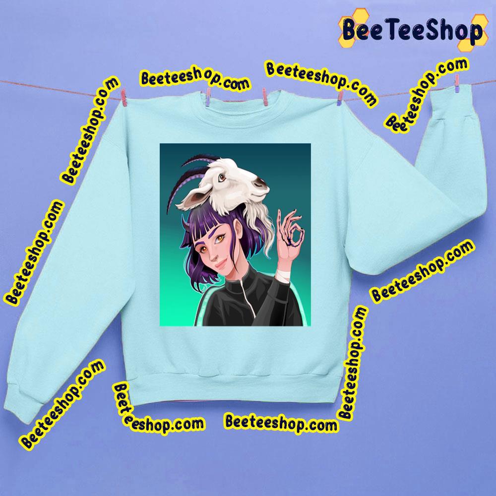 Beautiful Girl With A Goat On Her Head Trending Unisex Sweatshirt Beautiful Girl With A Goat On Her Head Trending Unisex Sweatshirt
