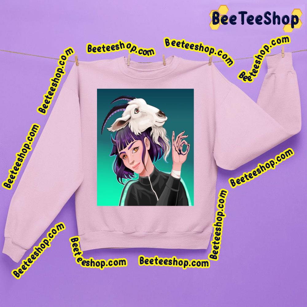 Beautiful Girl With A Goat On Her Head Trending Unisex Sweatshirt Beautiful Girl With A Goat On Her Head Trending Unisex Sweatshirt