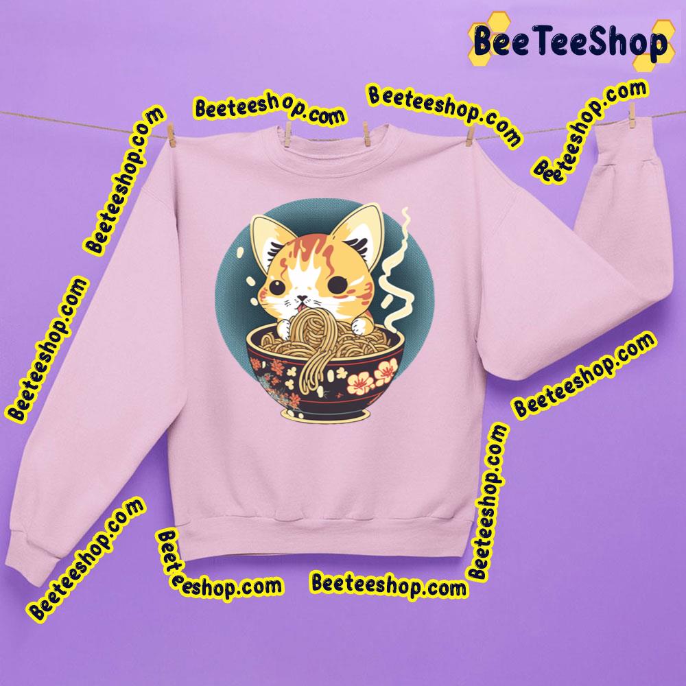 Cat Eating Spaghetti Japan Art Trending Unisex Sweatshirt Cat Eating Spaghetti Japan Art Trending Unisex Sweatshirt