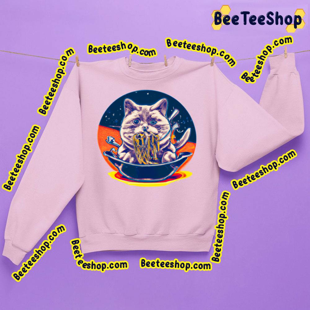 Cat Eating Spaghetti Retro Trending Unisex Sweatshirt Cat Eating Spaghetti Retro Trending Unisex Sweatshirt