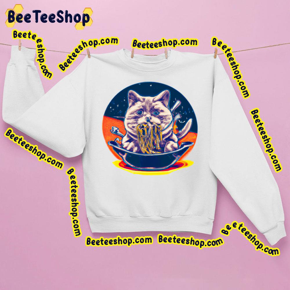 Cat Eating Spaghetti Retro Trending Unisex Sweatshirt Cat Eating Spaghetti Retro Trending Unisex Sweatshirt