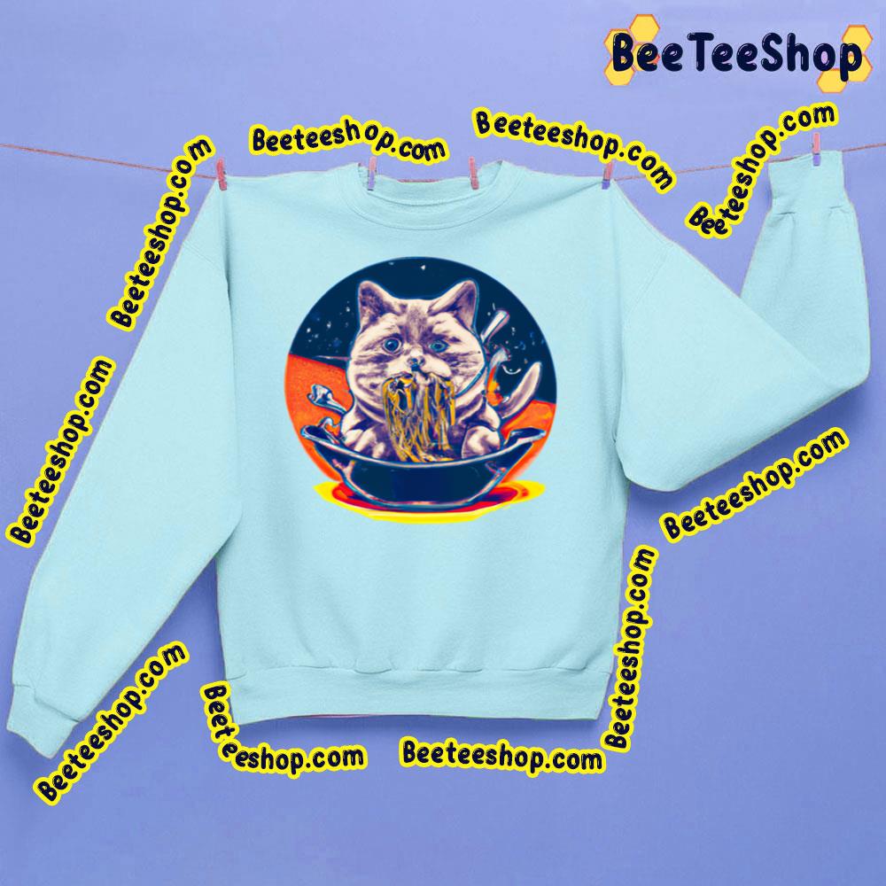 Cat Eating Spaghetti Retro Trending Unisex Sweatshirt Cat Eating Spaghetti Retro Trending Unisex Sweatshirt