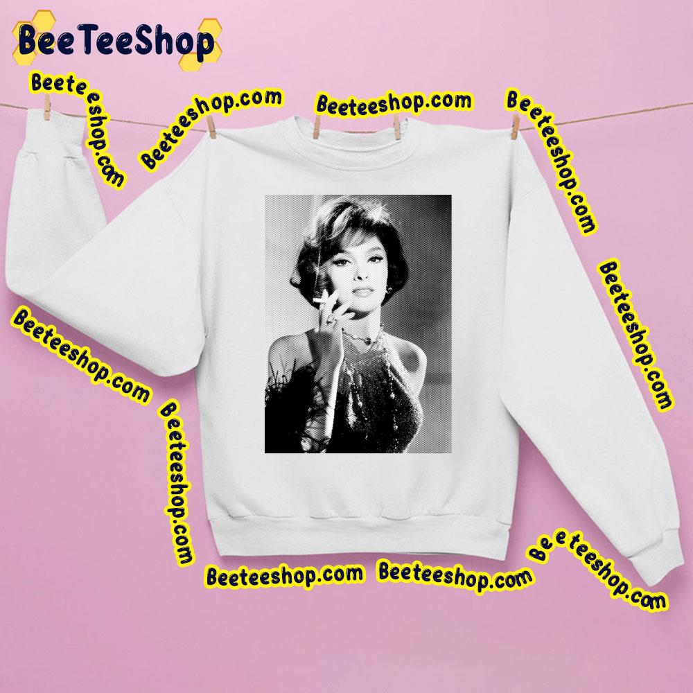 Gina Lollobrigida Black & White Dot Painting Trending Unisex Sweatshirt Gina Lollobrigida Black & White Dot Painting Trending Unisex Sweatshirt