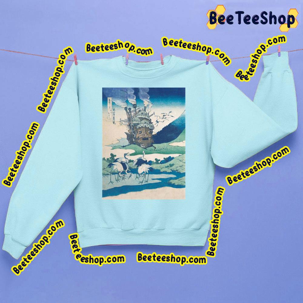 Howl's Castle And Japanese Woodblock Mashup Trending Unisex Sweatshirt Howl's Castle And Japanese Woodblock Mashup Trending Unisex Sweatshirt