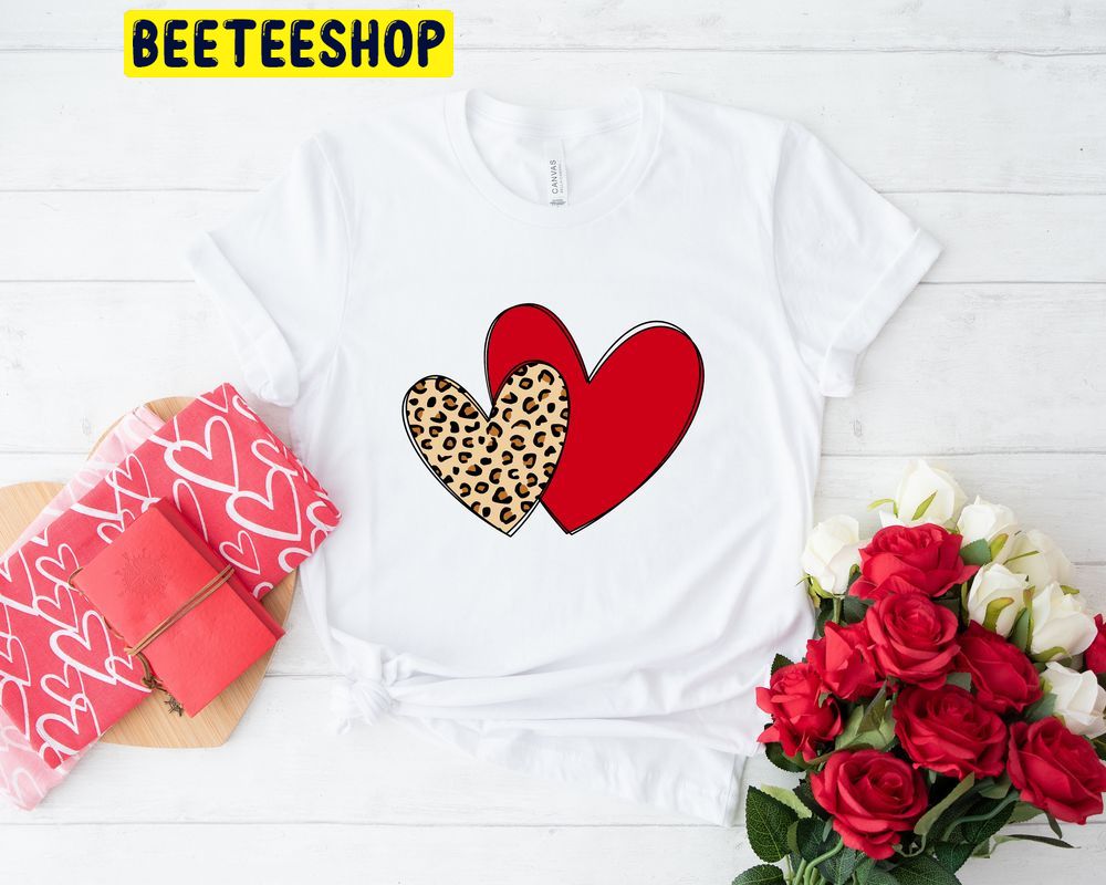Leopard Love Heart Valentine's Day Trending Unisex Shirt Leopard Love Heart Valentine's Day Trending Unisex Shirt