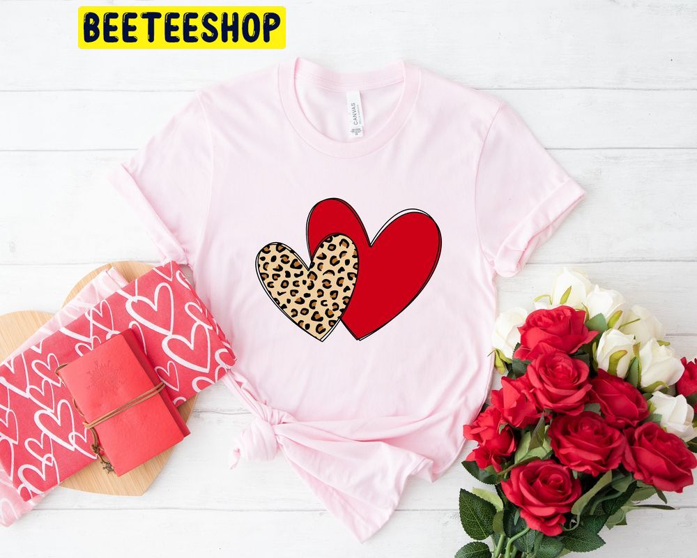 Leopard Love Heart Valentine's Day Trending Unisex Shirt Leopard Love Heart Valentine's Day Trending Unisex Shirt