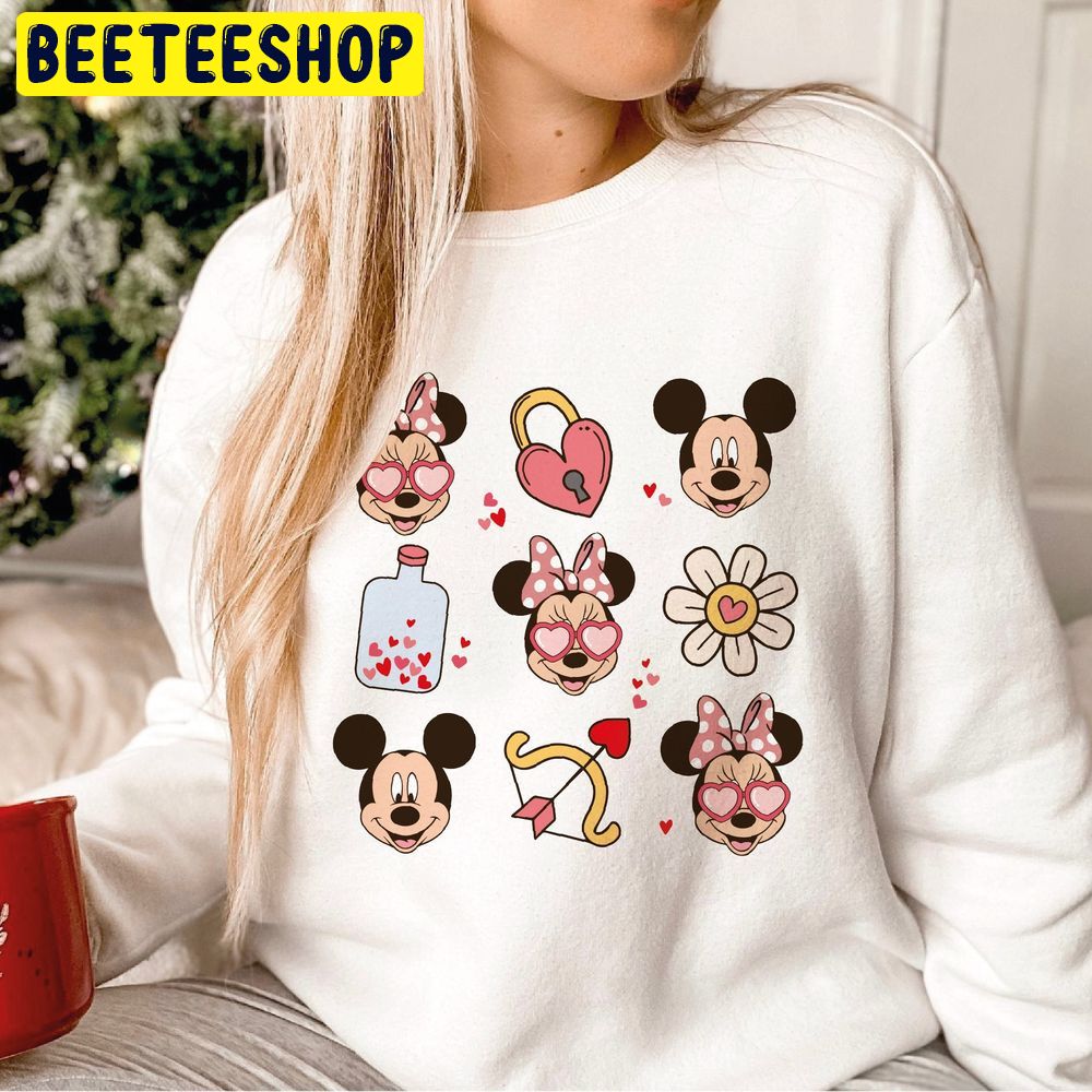 Mouse Doodles Preppy Valentine's Day Trending Unisex Shirt Mouse Doodles Preppy Valentine's Day Trending Unisex Shirt