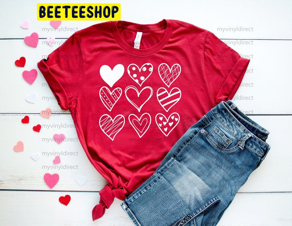 Nine Hearts Valentine Trending Unisex Shirt Nine Hearts Valentine Trending Unisex Shirt