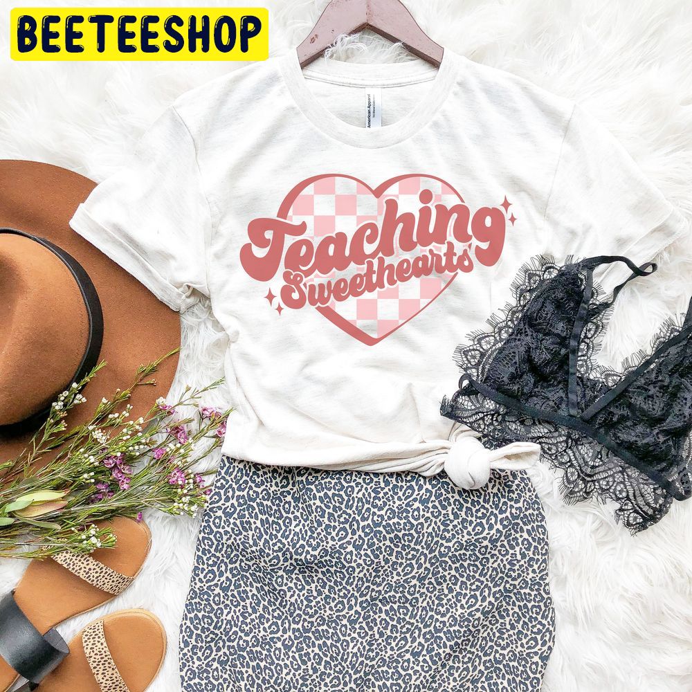 Retro Checkered Heart Teaching Valentine's Day Trending Unisex Shirt Retro Checkered Heart Teaching Valentine's Day Trending Unisex Shirt