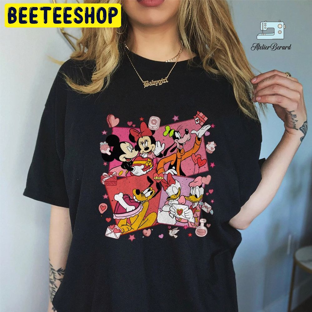 Retro Disney Mickey Minne Valentine Trending Unisex Shirt Retro Disney Mickey Minne Valentine Trending Unisex Shirt