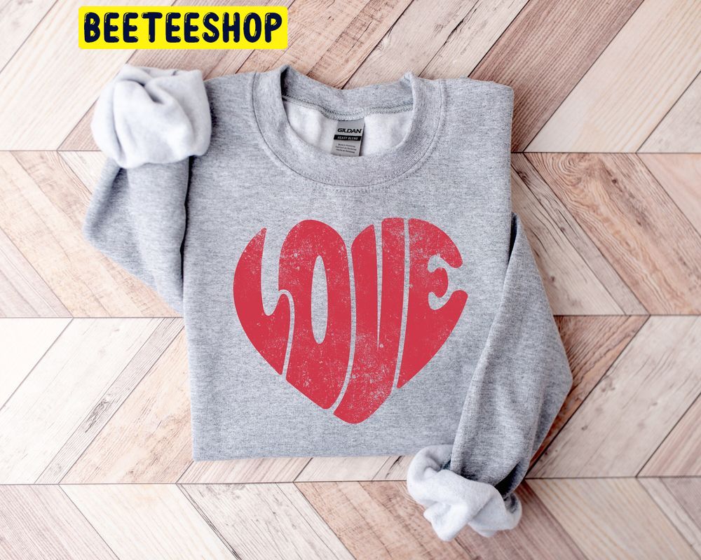 Retro Love Heart Valentines Day Trending Unisex Shirt Retro Love Heart Valentines Day Trending Unisex Shirt