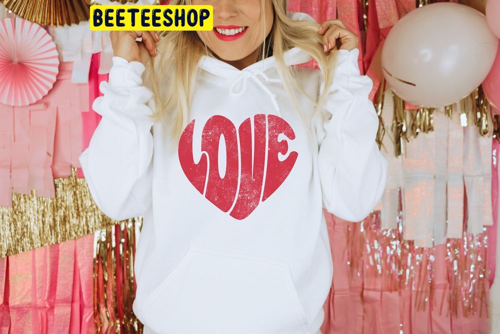 Retro Love Heart Valentines Day Trending Unisex Shirt Retro Love Heart Valentines Day Trending Unisex Shirt