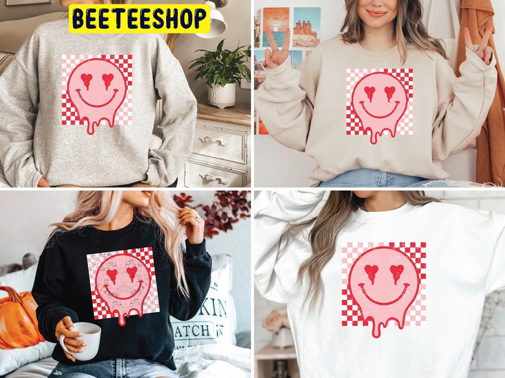 Smiley Face Valentines Day Retro Trending Unisex Shirt Smiley Face Valentines Day Retro Trending Unisex Shirt