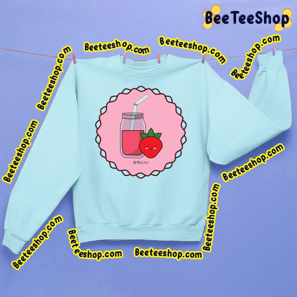 Strawberry Fruit Juice Drink Kawaii Artwork Trending Unisex Sweatshirt Strawberry Fruit Juice Drink Kawaii Artwork Trending Unisex Sweatshirt