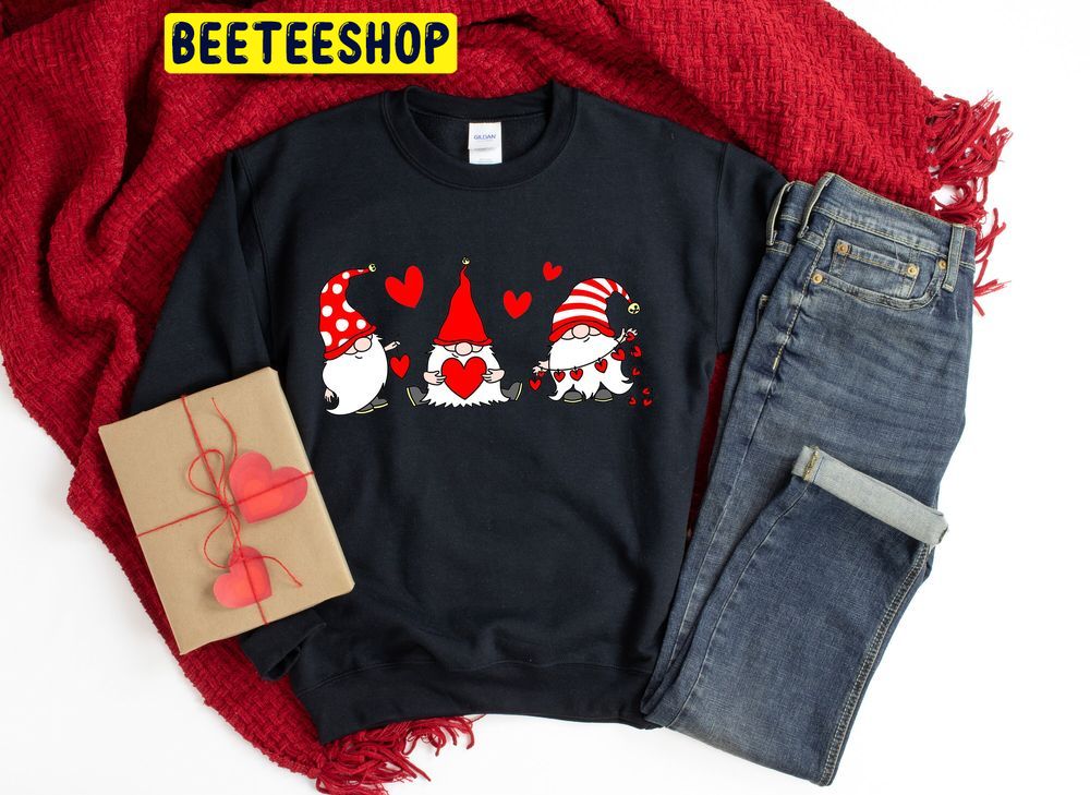 Valentine Gnomes Hearts Trending Unisex Shirt Valentine Gnomes Hearts Trending Unisex Shirt