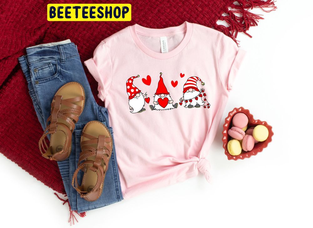 Valentine Gnomes Hearts Trending Unisex Shirt Valentine Gnomes Hearts Trending Unisex Shirt