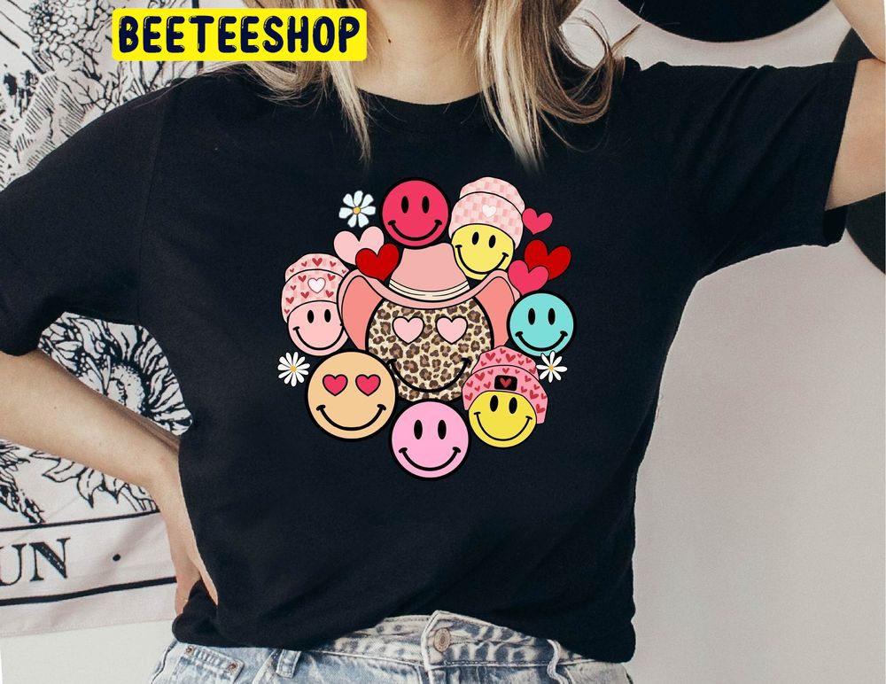 Valentines Smiley Faces Love Cowboy Trending Unisex Shirt Valentines Smiley Faces Love Cowboy Trending Unisex Shirt