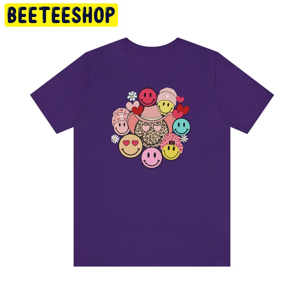 Valentines Smiley Faces Love Cowboy Trending Unisex Shirt Valentines Smiley Faces Love Cowboy Trending Unisex Shirt