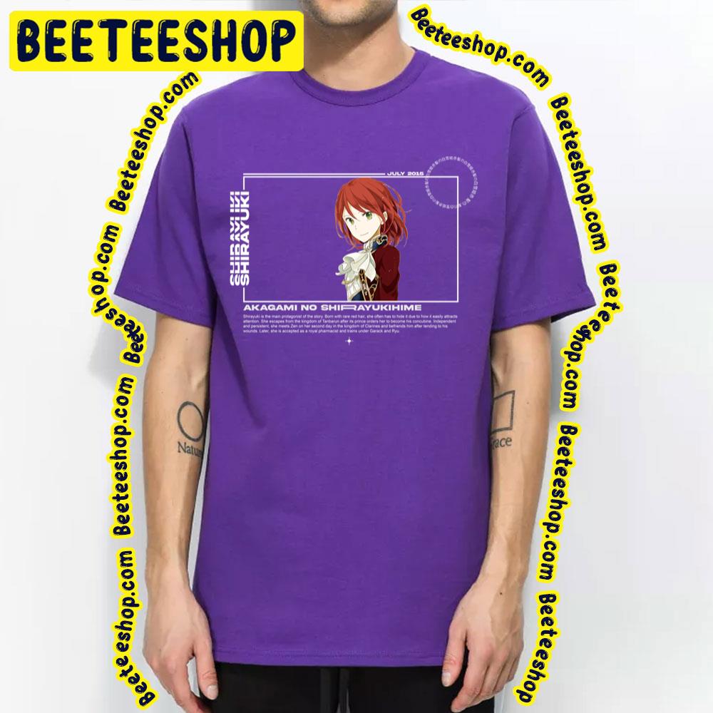 Akagami No Shirayukihime Shirayuki Snow White With The Red Hair Trending Unisex T-Shirt Akagami No Shirayukihime Shirayuki Snow White With The Red Hair Trending Unisex T-Shirt