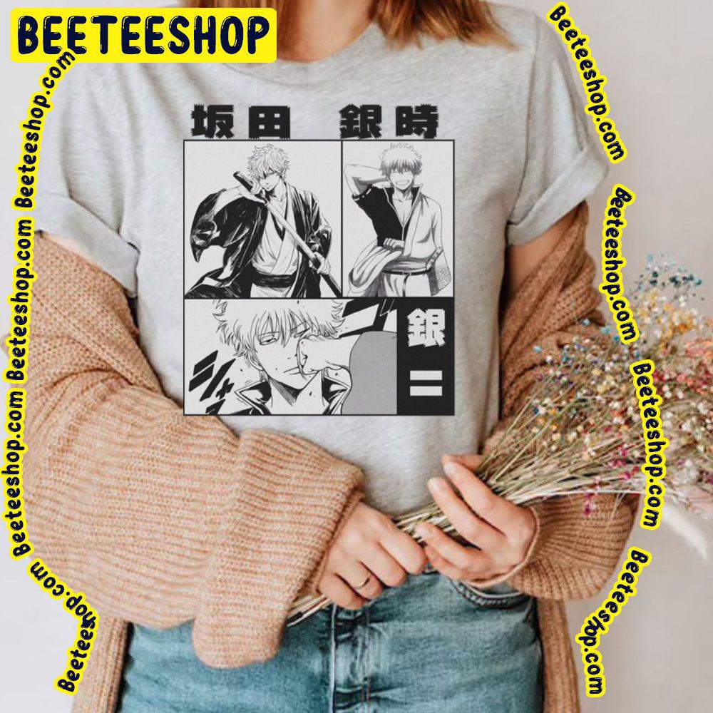 Blak White Art Gintama Gintoki Gintama Trending Unisex T-Shirt Blak White Art Gintama Gintoki Gintama Trending Unisex T-Shirt