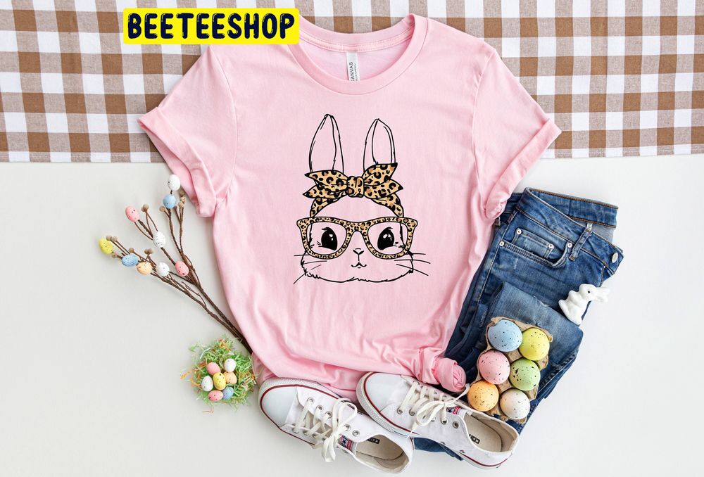 Bunny With Leopard Glasses Easter Trending Unisex T-Shirt Bunny With Leopard Glasses Easter Trending Unisex T-Shirt