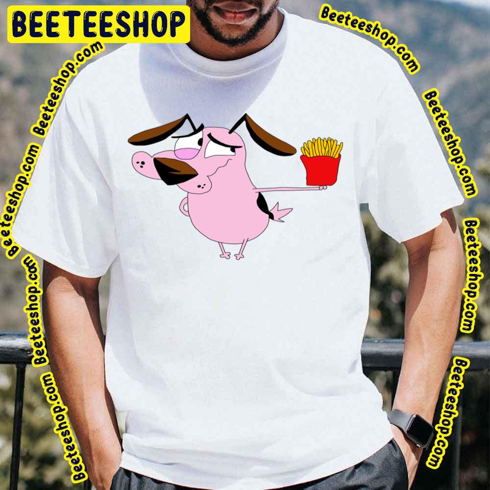 Courage Holding Fries Courage The Cowardly Dog Trending Unisex T-Shirt Courage Holding Fries Courage The Cowardly Dog Trending Unisex T-Shirt
