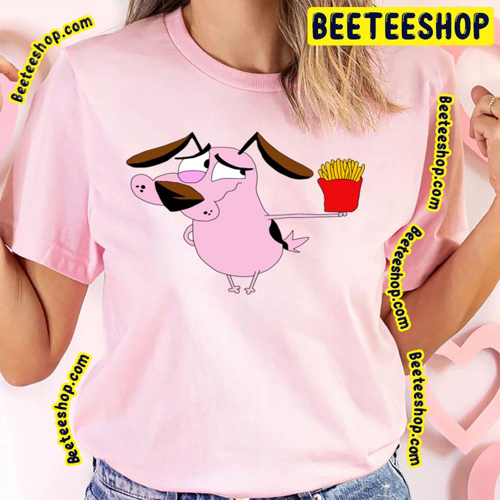 Courage Holding Fries Courage The Cowardly Dog Trending Unisex T-Shirt Courage Holding Fries Courage The Cowardly Dog Trending Unisex T-Shirt