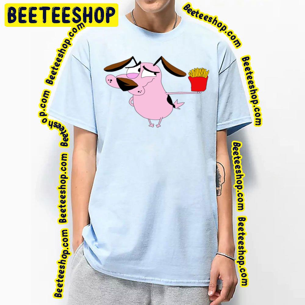 Courage Holding Fries Courage The Cowardly Dog Trending Unisex T-Shirt Courage Holding Fries Courage The Cowardly Dog Trending Unisex T-Shirt