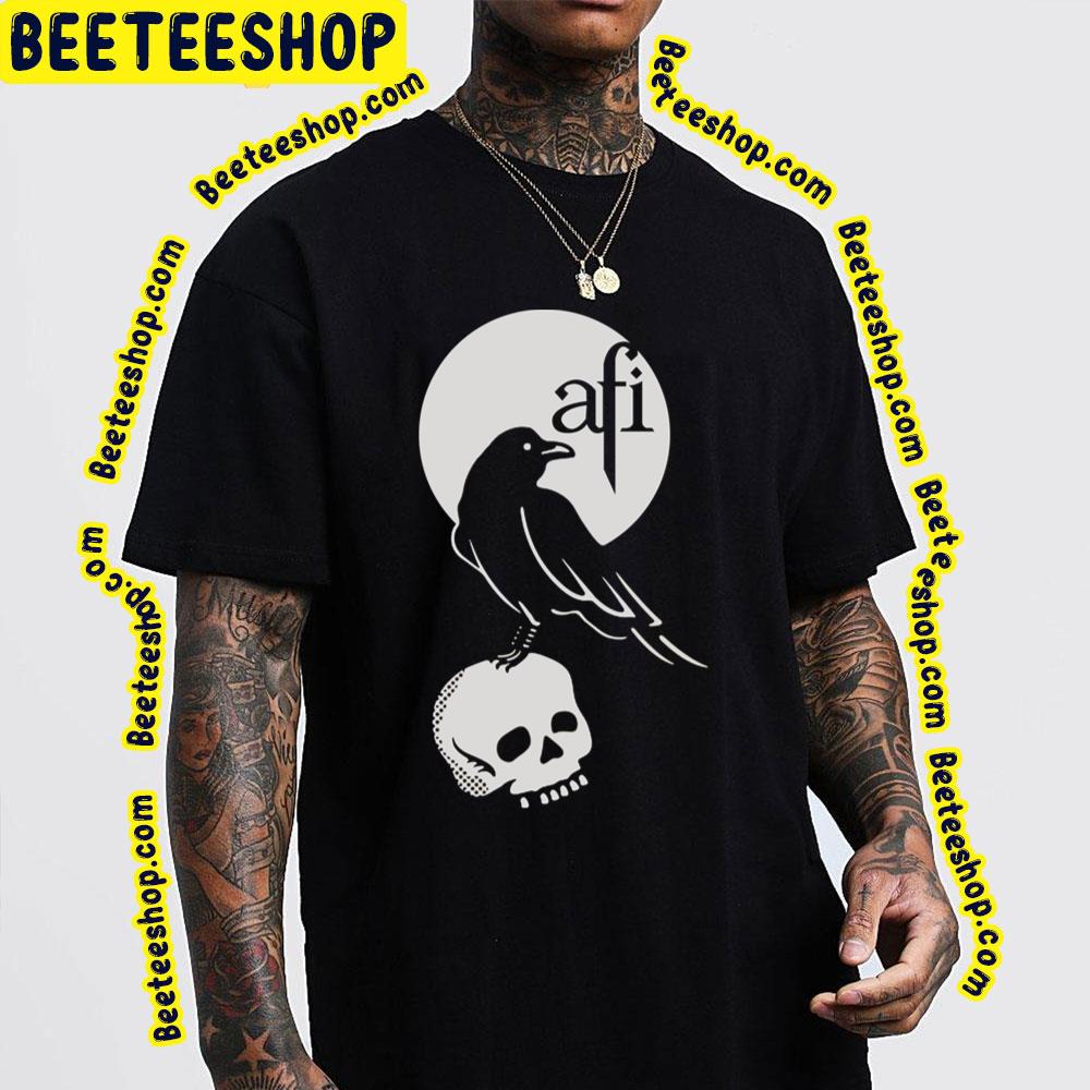 Crow On Skull At Midnight Afi Trending Unisex T-Shirt Crow On Skull At Midnight Afi Trending Unisex T-Shirt