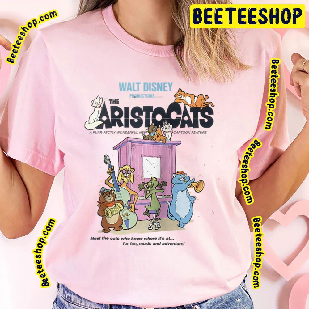 Disney The Aristocats Cats Playing Piano Trending Unisex T-Shirt Disney The Aristocats Cats Playing Piano Trending Unisex T-Shirt
