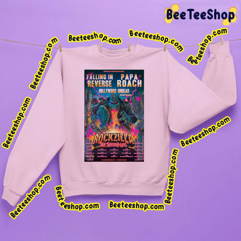 Falling In Reverse Papa Roach Hollywood Undead Rockzilla Trending Unisex Shirt Falling In Reverse Papa Roach Hollywood Undead Rockzilla Trending Unisex Shirt