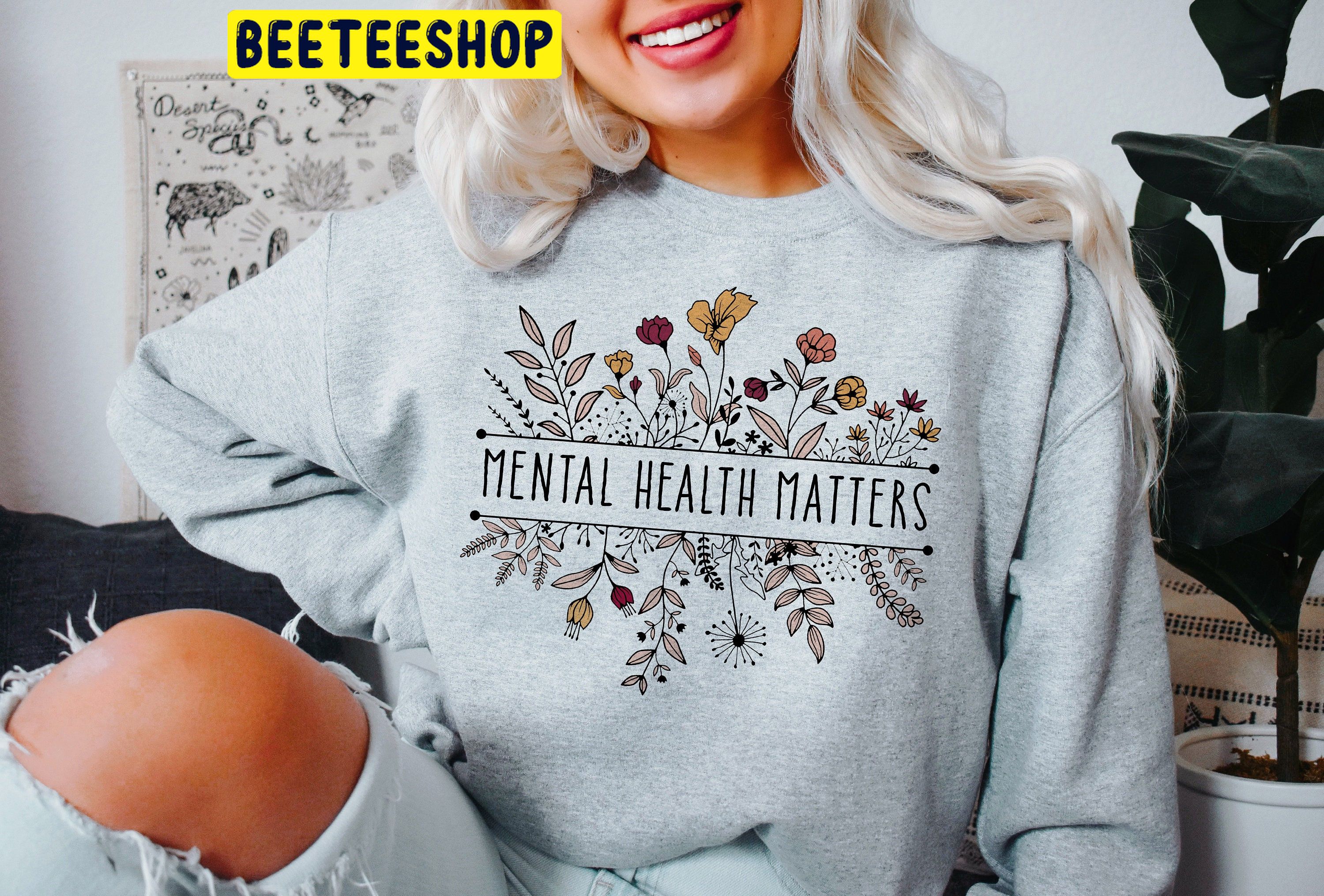 Floral Mental Health Adult And Youth Trending Unisex Shirt