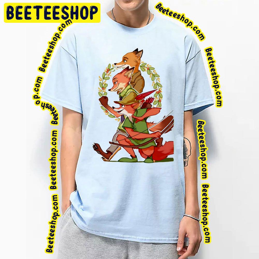 Fox Cartoon Robin Hood Trending Unisex T-Shirt Fox Cartoon Robin Hood Trending Unisex T-Shirt